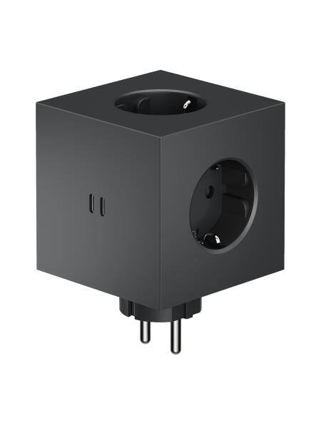 Avolt Wand-Mehrfachsteckdose Square 2 USB-C Stockholm Black