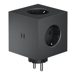 Avolt Wand-Mehrfachsteckdose Square 2 USB-C Stockholm Black