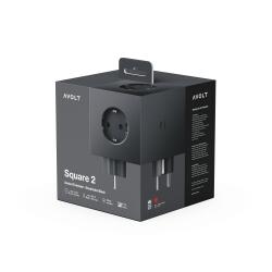 Avolt Wand-Mehrfachsteckdose Square 2 USB-C Stockholm Black