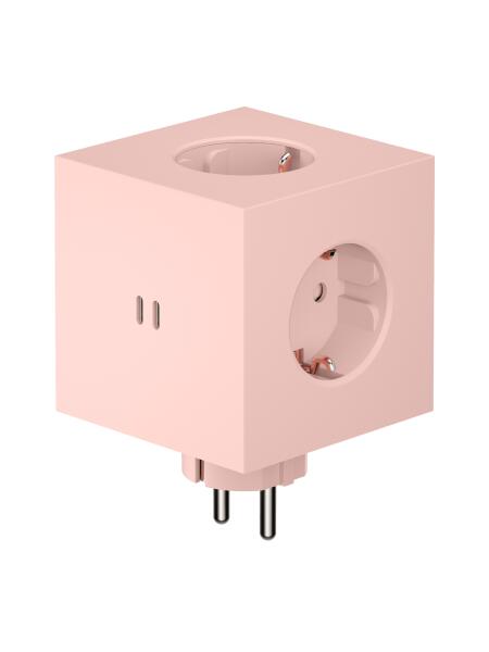 Avolt Wand-Mehrfachsteckdose Square 2 USB-C New Pink