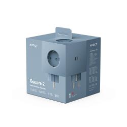 Avolt Wand-Mehrfachsteckdose Square 2 USB-C Shark Blue