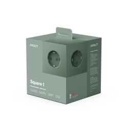 Avolt Mehrfachsteckdose Square 1 USB-C 1,8 Meter Oak Green