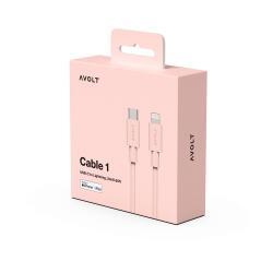 Avolt Ladekabel Cable 1 2 Meter USB-C auf Lightning New Pink