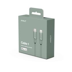 Avolt Ladekabel Cable 1 2 Meter USB-C auf Lightning Oak Green