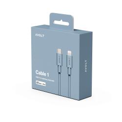 Avolt Ladekabel Cable 1 2 Meter USB-C auf Lightning Shark Blue