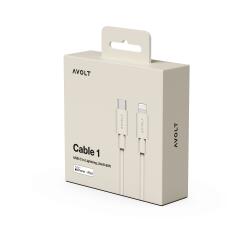 Avolt Ladekabel Cable 1 2 Meter USB-C auf Lightning Nomad Sand