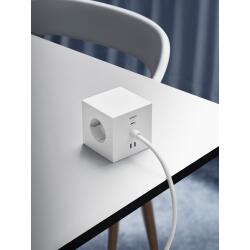 Avolt Mehrfachsteckdose Square 1 USB-C 3 Meter Limitierte Edition Martinelli Luce Opal White