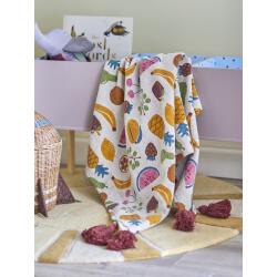 Bloomingville MINI Decke Fruitta 130 x 160 cm Bunt