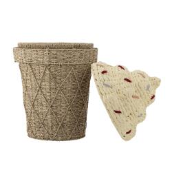 Bloomingville MINI Korb mit Deckel Cillie Ø40 cm Natur