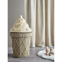 Bloomingville MINI Korb mit Deckel Cillie Ø40 cm Natur