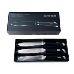 Sambonet Special Knife Edelstahl 18/10 Steakmesser T-Bone 25,6 cm, Glatte Klinge, 3er Set