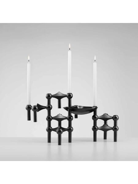 STOFF Nagel candle holder (set with 3 pcs) - black