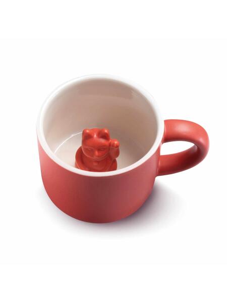 Donkey Maneki Neko Lucky Mug | Red 8,5 x 12 x 7 cm