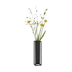 by Lassen - Kubus Vase Flora, Black 6 x 6 x 24 cm
