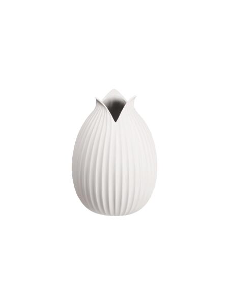 ASA Selection Vase, weiß mit Rillenstruktur Ø15 cm, H.22 cm Handarbeit