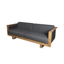 CANE-LINE Angle 3-Sitzer Sofa m/Teak Gestell Dark grey