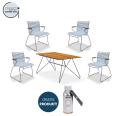 Houe Set aus SKETCH Dining Table und 4x Click Dining Chair mit Bambusarmlehnen